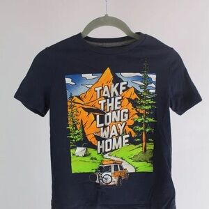 Kids Graphic Tee - Navy Adventure Design